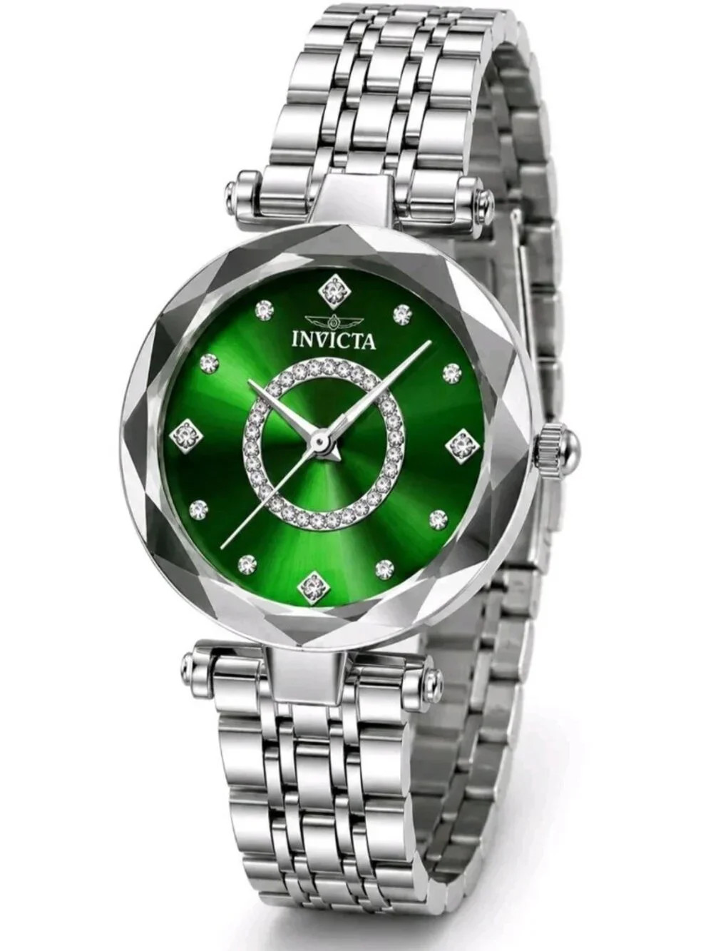 Invicta Celestial 70403 30mm Silver Green Crystal Dial Women’s Watch New